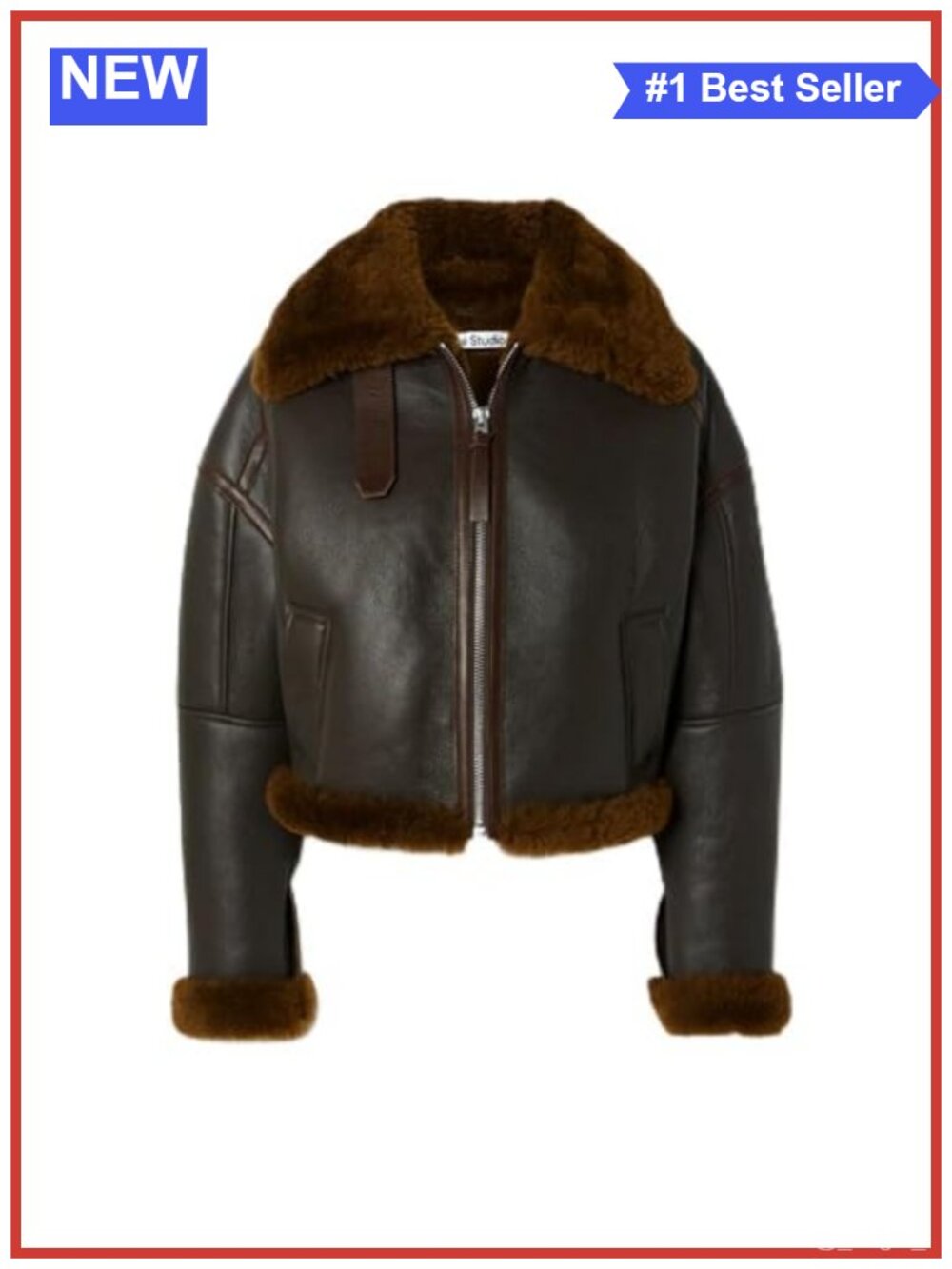 Shearling Leather Jacket Womens Aviator Genuine Sheepskin Lamb Fur Coat